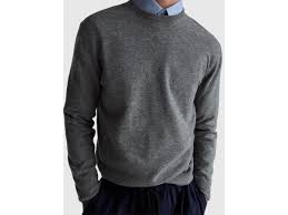 Camisola Lã Merino Cinzenta